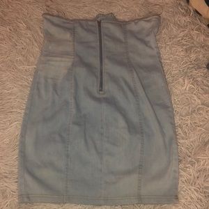 Skirts - Acid Wash Denim Under Bust Corset Skirt Skirts - Acid Wash Denim Under Bust Corset Skirt